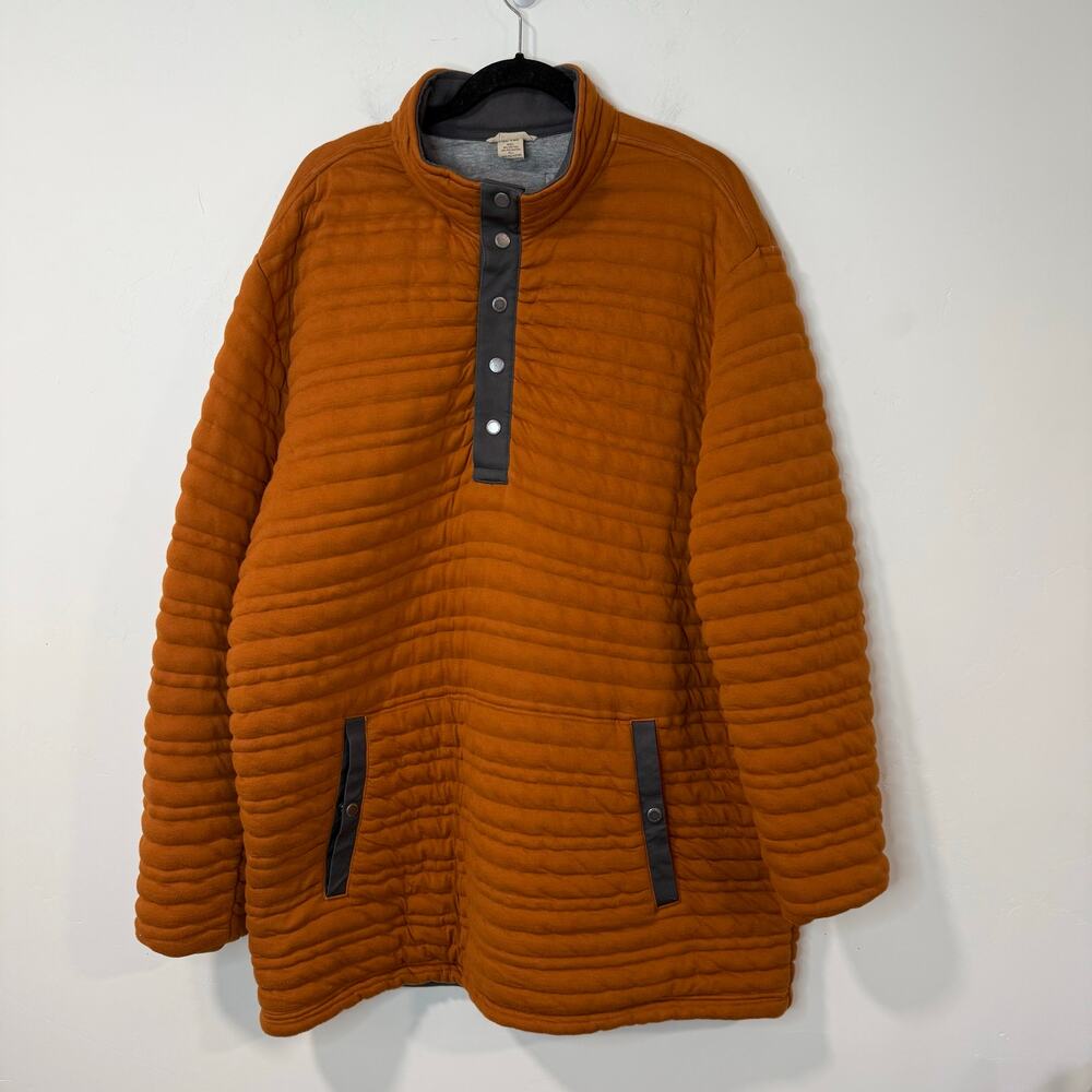Duluth Trading Co Men's Flintlock 1/4 Snap Popover Sweatshirt Orange XL Tall